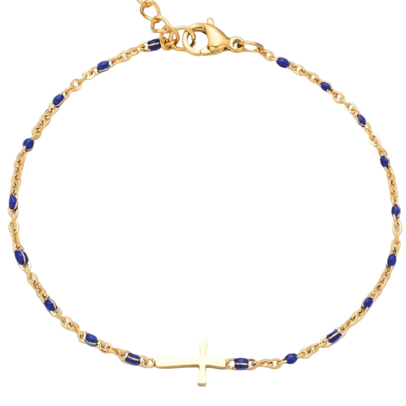 Gold Evela Cross Bracelet