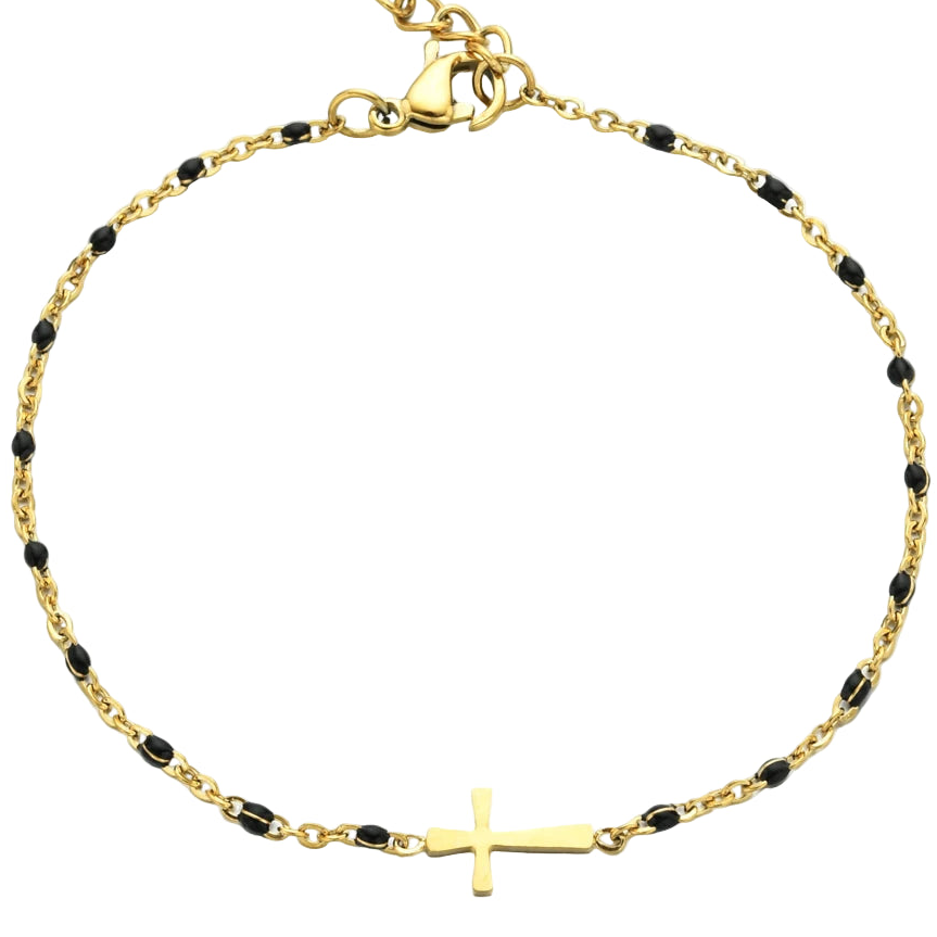 Gold Evela Cross Bracelet