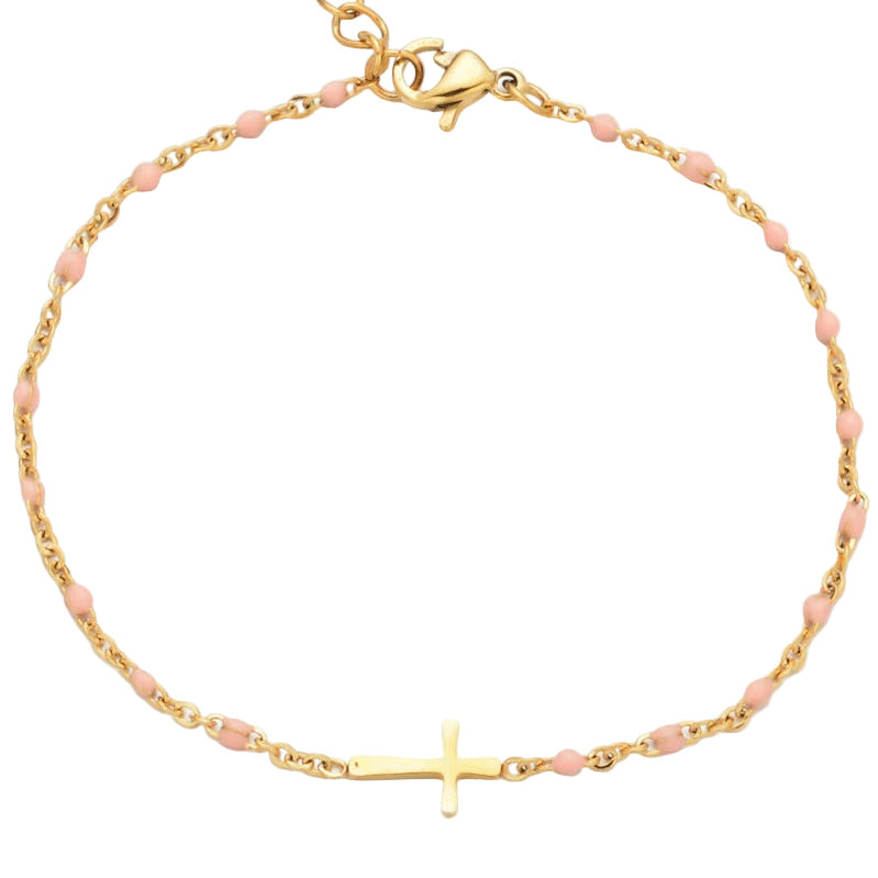 Gold Evela Cross Bracelet