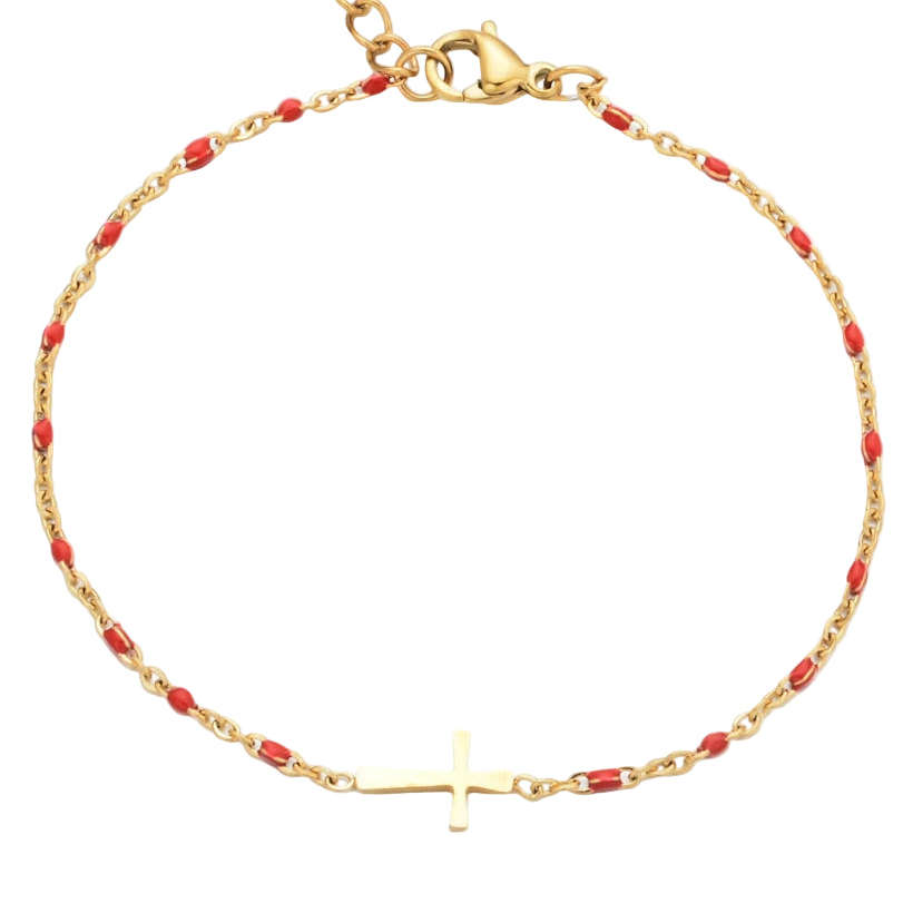 Gold Evela Cross Bracelet