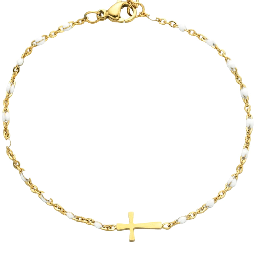 Gold Evela Cross Bracelet