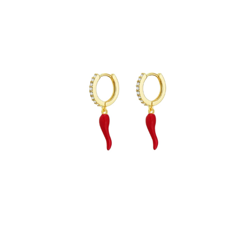 Red Corno Earrings
