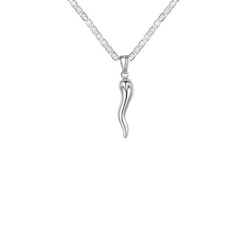 Silver Corno Necklace