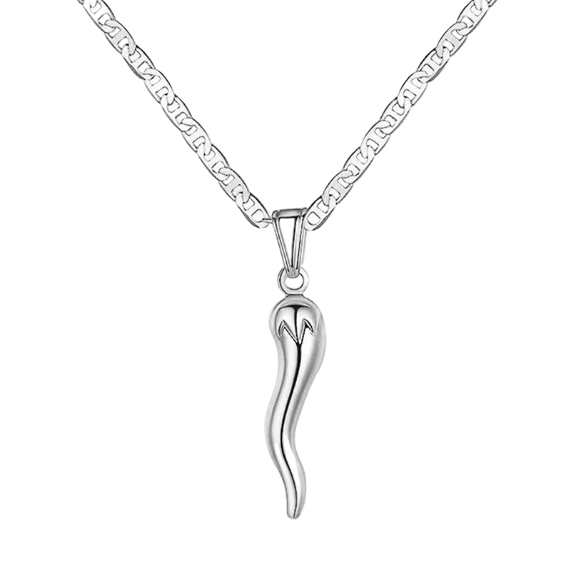 Silver Corno Necklace