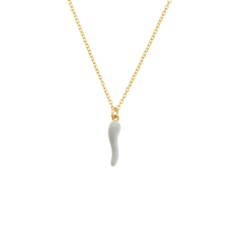 White Corno Necklace
