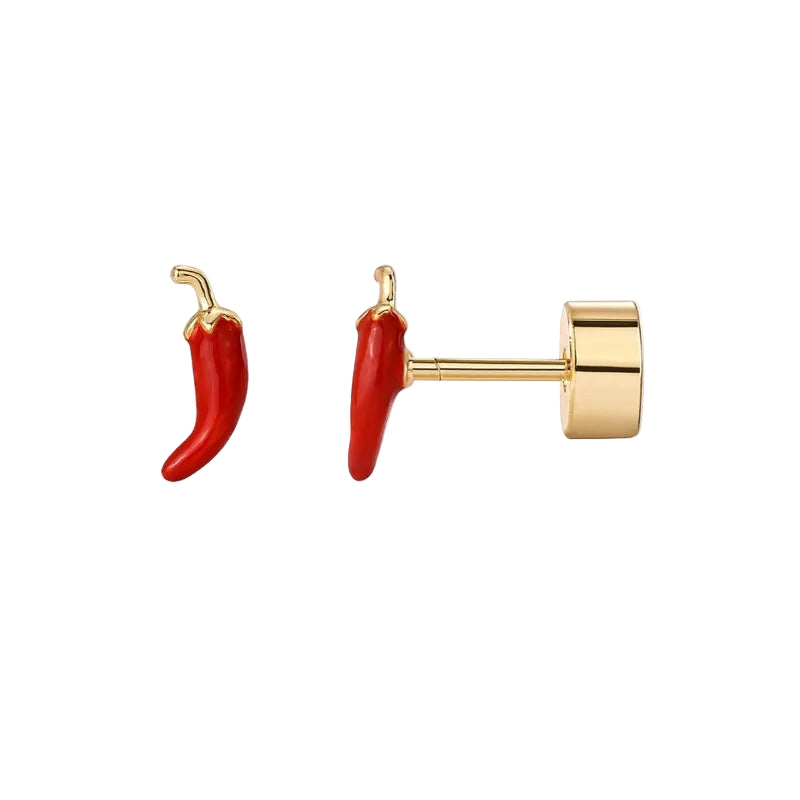 Red Spicy Stud Earrings
