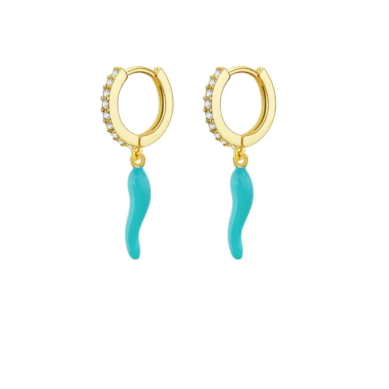Blue Corno Earrings