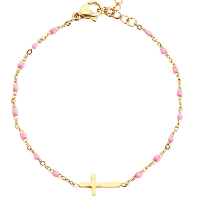 Gold Evela Cross Bracelet